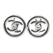 Pre-owned Metal earrings Chanel Vintage , Gray , Dames