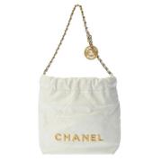 Pre-owned Leather chanel-bags Chanel Vintage , White , Dames