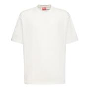 Geborduurd Logo T-shirt in Wit Diesel , White , Heren