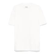 Gelaagd Katoen Wit T-shirt Jil Sander , White , Heren