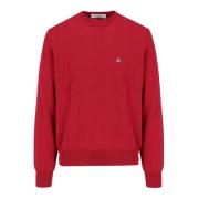 Rode Biologisch Katoenen Sweater met Orb Logo Vivienne Westwood , Red ...