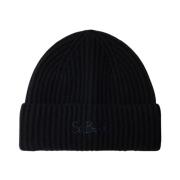 Melange Moss Beanie Hat MC2 Saint Barth , Black , Heren