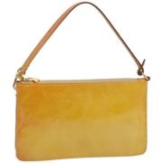 Pre-owned Leather pouches Louis Vuitton Vintage , Yellow , Dames