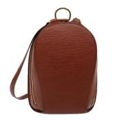 Pre-owned Leather backpacks Louis Vuitton Vintage , Brown , Dames