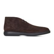 Bruine Suède Enkellaarzen Luxe Stijl Brioni , Brown , Heren