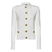 Witte Openwork Vichy Gebreide Vest Balmain , White , Dames