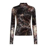 Grijze Bloemen Turtleneck Topwear Aw24 Etro , Multicolor , Dames