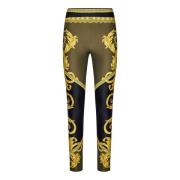 Zwarte Leggings met All-Over Print Versace , Multicolor , Dames