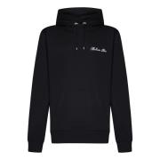 Zwarte hoodie met wit logo borduursel Balmain , Black , Heren