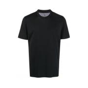 Klassiek Zwart Crew-Neck T-Shirt Brunello Cucinelli , Black , Heren