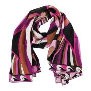 Roze & Paarse Zijden Sjaal Emilio Pucci , Multicolor , Dames