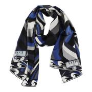 Blauwe Zijden Sjaal Aw24 Emilio Pucci , Multicolor , Dames