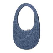 Blauwe Ovale Denim Handtas Coperni , Blue , Dames