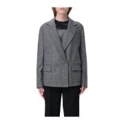 Blazer Jas voor Stijlvolle Look Emporio Armani , Gray , Dames