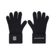 Zwarte Wol Gebreide Handschoenen Aw24 Givenchy , Black , Heren