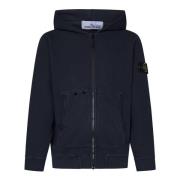 Blauwe Fleece Hoodie Aw24 Stone Island , Blue , Heren