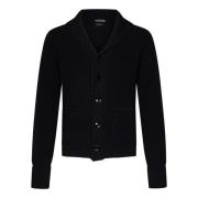 Zwarte Kasjmier Gebreide Shawl Kraag Vest Tom Ford , Black , Heren