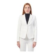 Witte Slim Fit Blazer Jas Patrizia Pepe , White , Dames