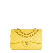 Pre-owned Leather chanel-bags Chanel Vintage , Yellow , Dames