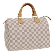 Pre-owned Canvas handbags Louis Vuitton Vintage , White , Dames