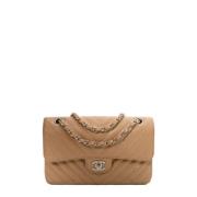 Pre-owned Leather chanel-bags Chanel Vintage , Beige , Dames