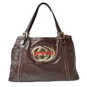 Pre-owned Leather gucci-bags Gucci Vintage , Brown , Dames