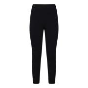 Zwarte Slim Fit Wollen Broek Herno , Black , Dames