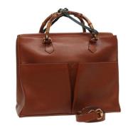 Pre-owned Leather gucci-bags Gucci Vintage , Brown , Dames