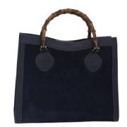 Pre-owned Leather handbags Gucci Vintage , Blue , Dames