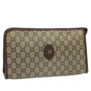 Pre-owned Leather clutches Gucci Vintage , Beige , Dames