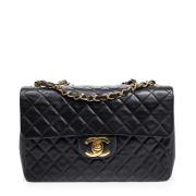 Pre-owned Leather chanel-bags Chanel Vintage , Black , Dames