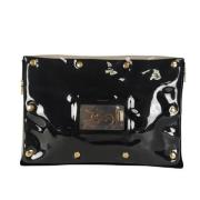 Pre-owned Leather clutches Yves Saint Laurent Vintage , Black , Dames