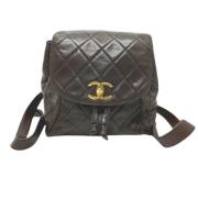 Pre-owned Leather chanel-bags Chanel Vintage , Brown , Dames