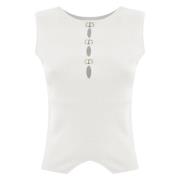 Omkeerbare mouwloze top met logodetail Twinset , White , Dames