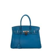 Pre-owned Leather handbags Hermès Vintage , Blue , Dames