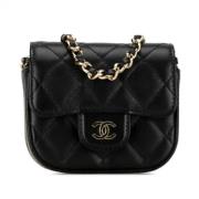 Pre-owned Leather chanel-bags Chanel Vintage , Black , Dames