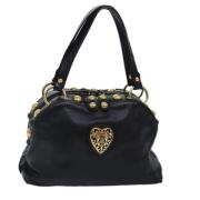 Pre-owned Leather handbags Gucci Vintage , Black , Dames