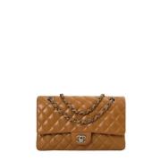 Pre-owned Leather chanel-bags Chanel Vintage , Beige , Dames