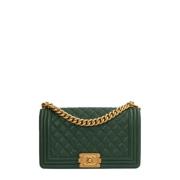 Pre-owned Leather chanel-bags Chanel Vintage , Green , Dames