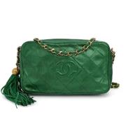 Pre-owned Leather chanel-bags Chanel Vintage , Green , Dames