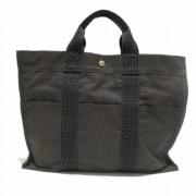 Pre-owned Canvas handbags Hermès Vintage , Gray , Dames