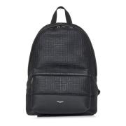 Zwarte Leren Rugzak met Ritssluitingen Balmain , Black , Heren