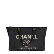 Pre-owned Canvas chanel-bags Chanel Vintage , Blue , Dames