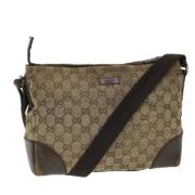 Pre-owned Canvas shoulder-bags Gucci Vintage , Beige , Dames