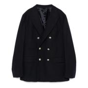 Navy Blauw Wollen Blazer Jas Eleventy , Blue , Heren