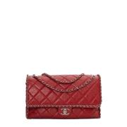 Pre-owned Leather chanel-bags Chanel Vintage , Red , Dames