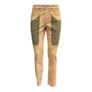 Beige Slim Jeans met Alcantara Patches Jeckerson , Beige , Heren