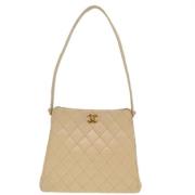 Pre-owned Leather shoulder-bags Chanel Vintage , Beige , Dames