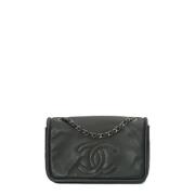 Pre-owned Leather chanel-bags Chanel Vintage , Gray , Dames