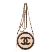 Pre-owned Leather chanel-bags Chanel Vintage , Beige , Dames